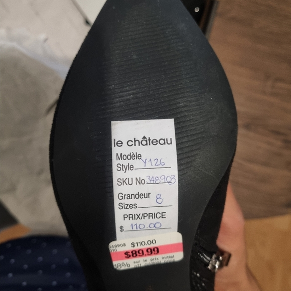 LE CHATEAU - NWT ankle boots stiletto black - 8 - Picture 3 of 7